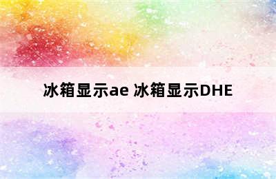 冰箱显示ae 冰箱显示DHE